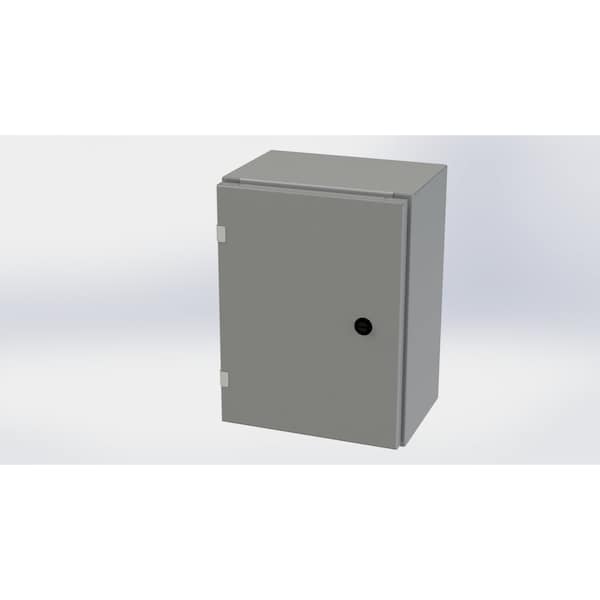 1/4 Turn Latch Electrical Enclosures, 16 in H, 8 in D, 12 in W, NEMA 3R, 4, 12, 13, Carbon Steel